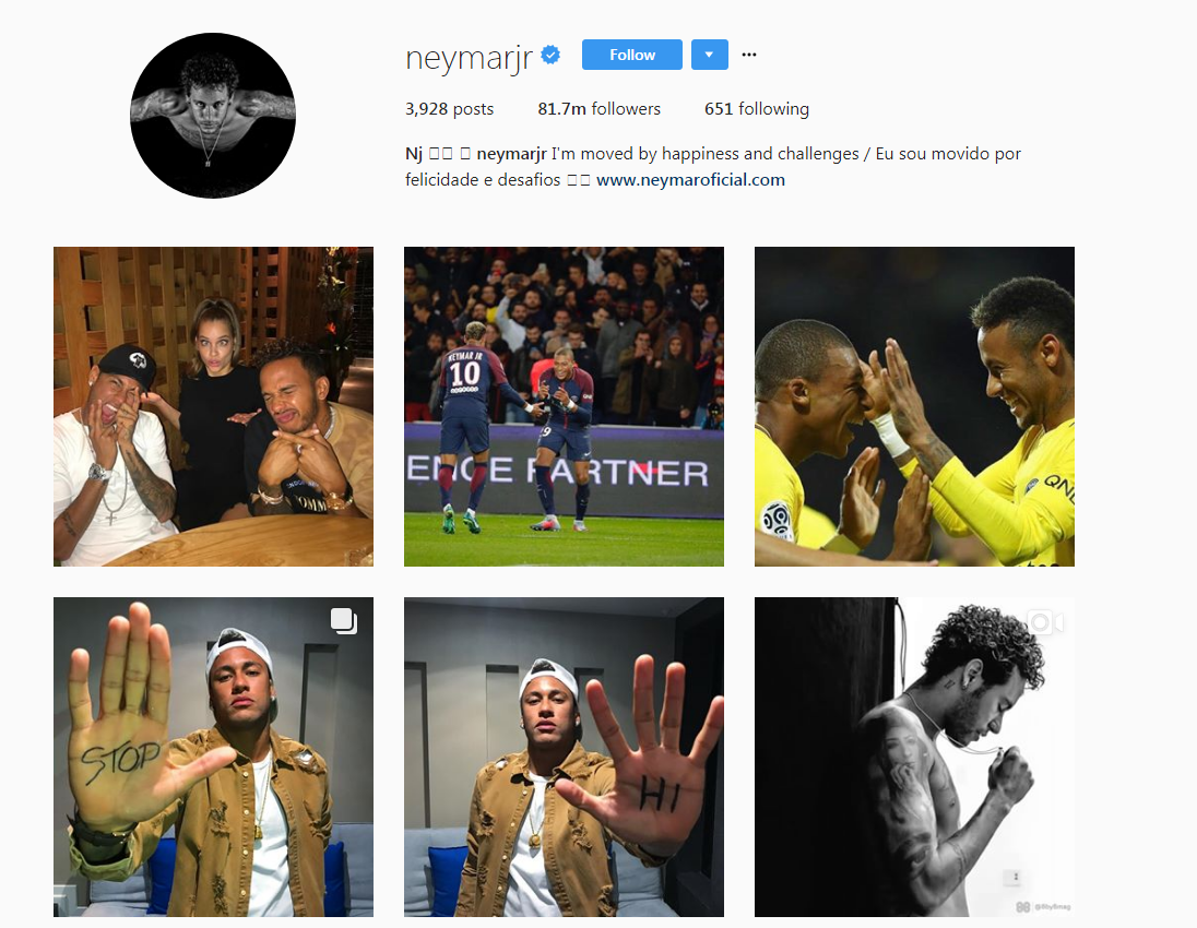 ئینستاگرامەکەی نێیمار